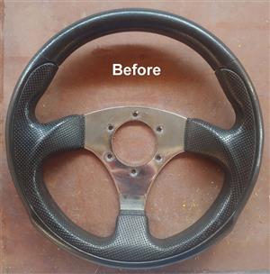 Sports steering wheel with 3k carbon fibre
