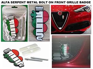 A-lfa front serpent snake grille badge