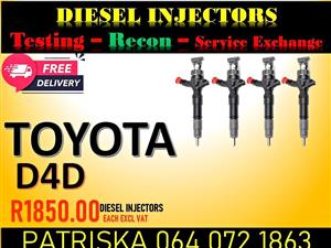 GET YOUR DIESEL INJECTORS FOR TOYOTA D4D NEW OR RECON