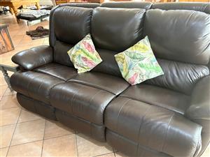 Chocolate brown leather couches