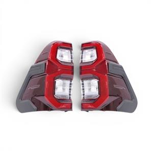 Red with Matt Black Trim Tailights for Toyota Hilux Revo GR (Pair)