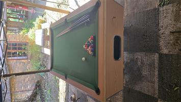 pool table slate top for sale with balls and cues 