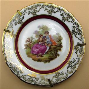Limoges Porcelain Display Plate with Wall Mount - made in France