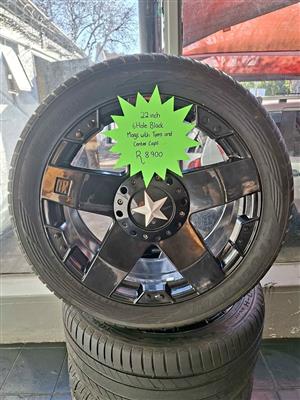 22 inch Black Mags with Tyres for sale