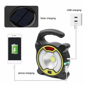 USB Rechargeable COB Work Lights with Solar Panel