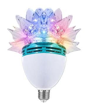 MultiColour Prismatic Lotus Flower RGB LED E27 Rotating Party Disco Stage Light 