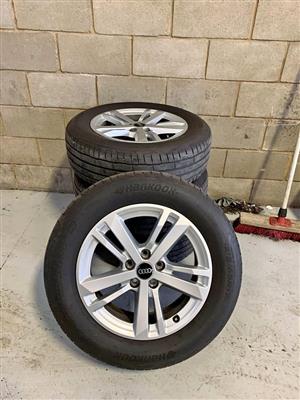 17inch Audi mags, Can fit on VW Caddy,VW Jetta,with fairly new Hankook tyrese 
