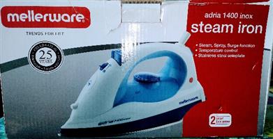 Mellerware Steam Iron as new. Guarantee attached in box. 