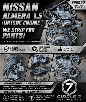 NISSAN ALMERA 1.5 HR15 ENGINE PARTS USED ORIGINAL NISSAN