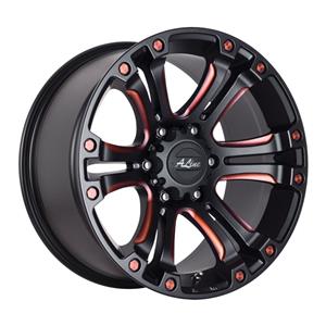 17″ A-Line Granite 6/139 Satin Black & Burnt Orange Alloy Wheels