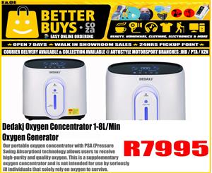 Dedakj Oxygen Concentrator 1-8L/Min Oxygen Generator