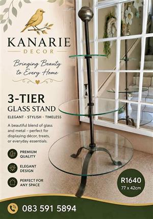 3 tier glass stand