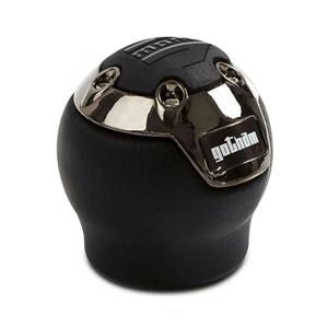 Momo Gotham Dark Chrome & Black Leather Gear Shift Knob (for lift reverse models)