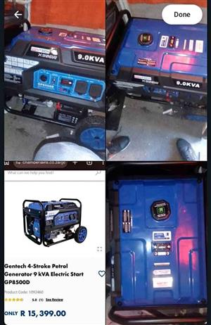 Gentech Shineray 9.0kVA 4-Stroke Petrol Generator (GP8500D) – Electric Start (Excellent Condition)