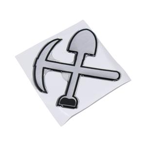 Pickaxe & Shovel Chrome 3D Gel Dome Sticker