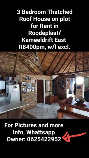 3 Bedroom House for Rent In Roodeplaat/ Kameeldrift East!