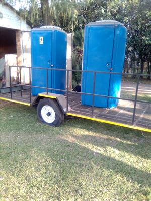 Portable toilets on trailer