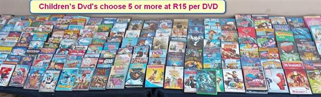 Children’s Dvd's choose 5 or more at per DVD