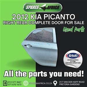 2012 KIA PICANTO RIGHT REAR COMPLETE DOOR