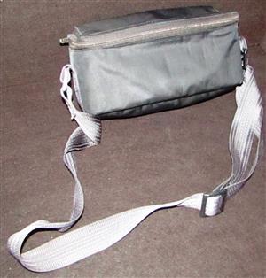 Rectangular Black Nylon Bag with Shoulder Strap