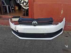 VW POLO VIVO OR POLO 6 COMPLETE FRONT BUMPER WHITE COLOR FOR SALE NOW