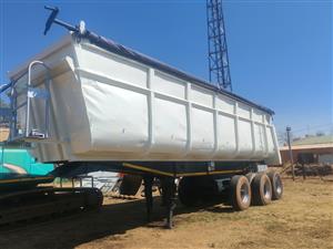 USED 2015 PHILLIPS 30M3 SLOPER BACK TIPPER TRI-AXLE TRAILER FOR SALE 