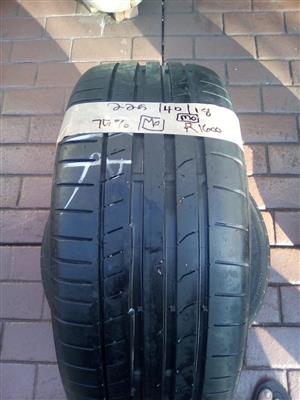 2xContinental tyres 225/40/18 75% thread