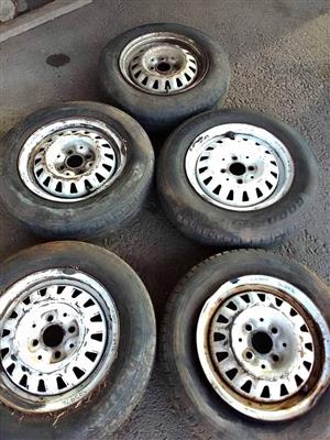 VW mk1 citigolf rims and tyer size 155/80/13 for sale