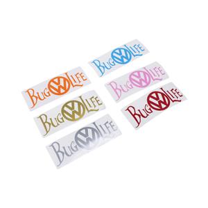 VW Bug Life Vinyl Sticker 13x4cm (Silver)