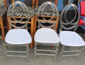 CLEAR DECO CHAIRS W/