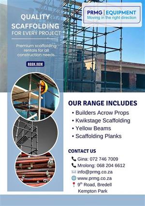 Scaffolding & Formwork Rentals – Now Available