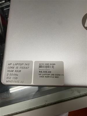 Hp 145 Core i5 1155G7 16GB Ram  512GB SSD