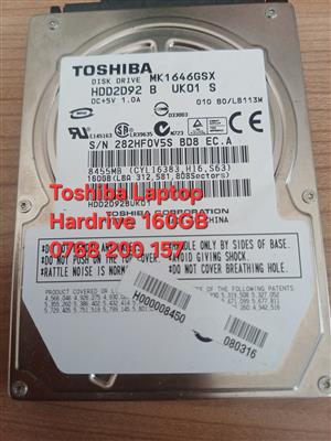 Toshiba Laptop Hardrive 160 GB 