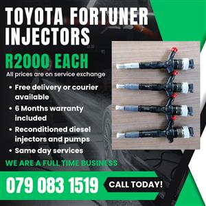 TOYOTA FORTUNER INJECTORS FOR SALE WITH WARRANTY 