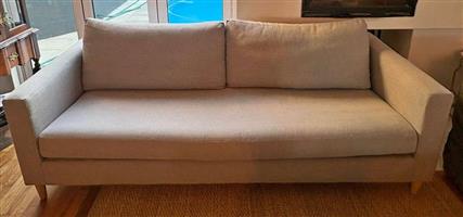 Light Grey scotch guarded coricraft Sami 3 seater couch, just been cleaned and in good condition