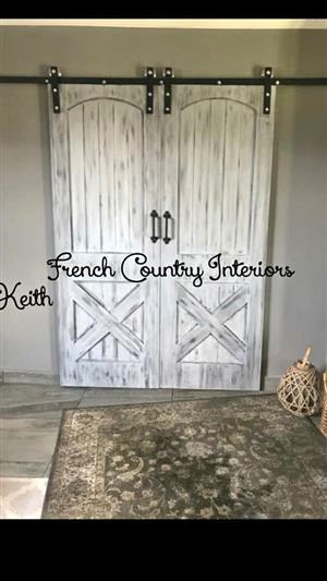 Barn door and track with 70mm wheels