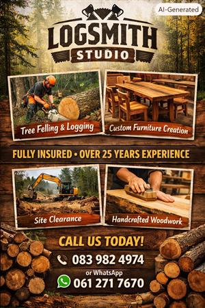 We are a tree logging company, tree felling 