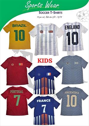 World Cup soccer Tees Available on order only Price on description