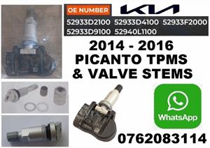 Kia Picanto TPMS tyre pressure monitor sensors and valves 
