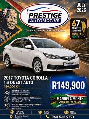 2017 Toyota Corolla 1.6 Quest  Auto