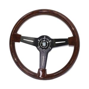 Classic Woodgrain Steering with Black Spokes