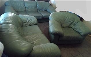 Montani 3 piece leather lounge suite for sale