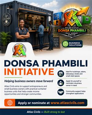 Apply for the Donsa Phambili Container Donation Drive