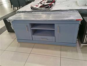 Grey wooden TV stand