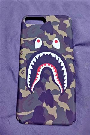 Bape aape shark mouth hard back cover camo green iphone 7 8 plus