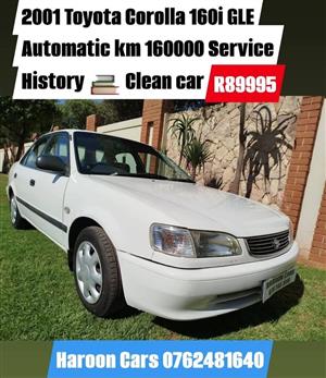 2001 Toyota Corolla 160i GLE Automatic service history