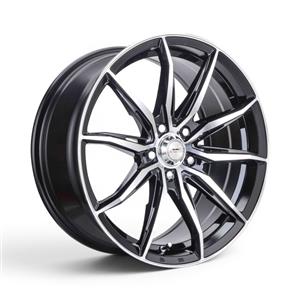 16″ A-Line VF1 4/108 Black Machine Face Alloy Wheels