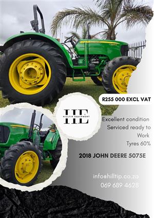 2018 John Deere 5075e  Excellent condition  Serviced ready to Work  Tyres 60%.  