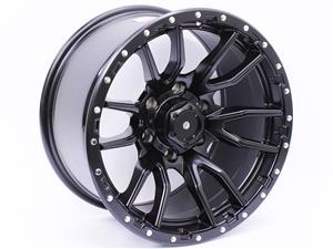 17″ ZM 6098 6×139 Satin Black with Silver Stud Alloy Wheels