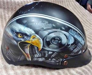Motorcycle helmet half head by hot leathers